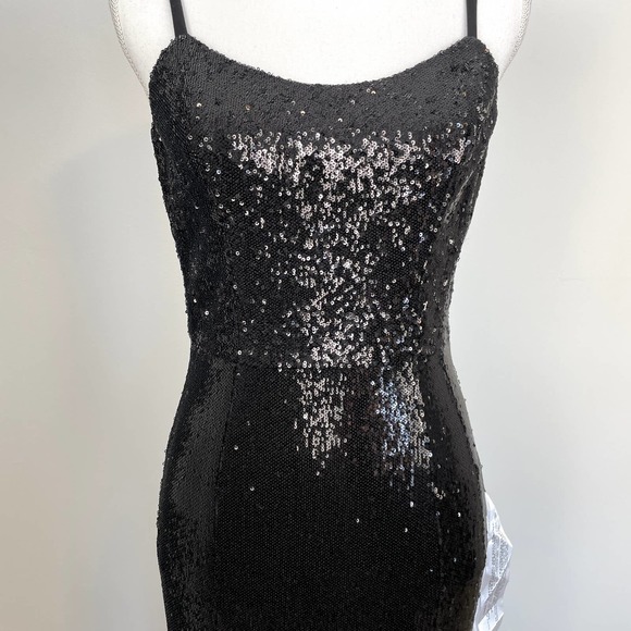 Dress The Population Ingrid Sequin Trumpet Gown In Black Size Small New - Picture 4 of 16